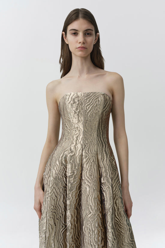 Celeste Metallic Jacquard Gown