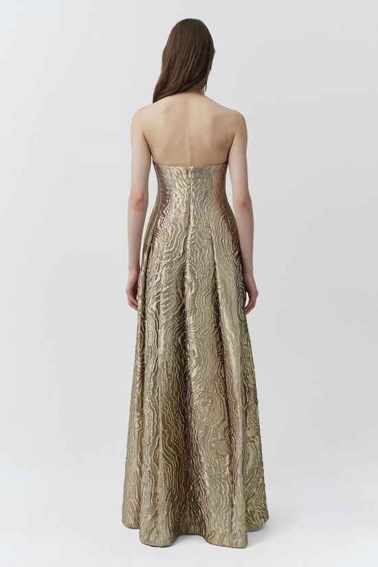 Celeste Metallic Jacquard Gown