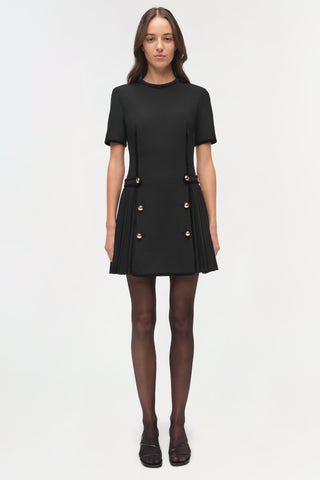 Doria Velvet Trimmed Mini Dress