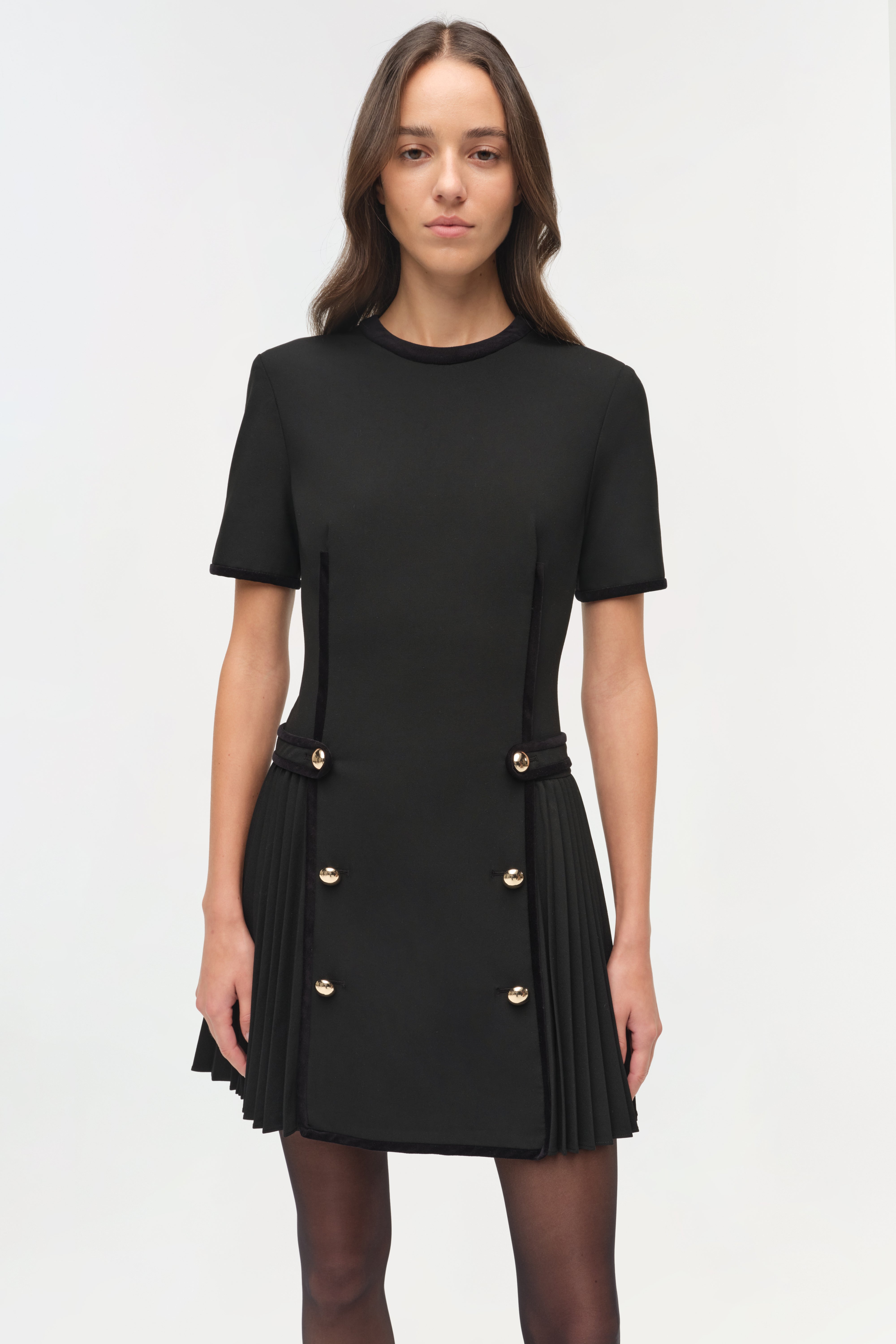 Doria Velvet Trimmed Mini Dress SIMKHAI Doria Velvet Trimmed Mini Dress SIMKHAI