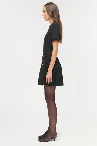 Doria Velvet Trimmed Mini Dress