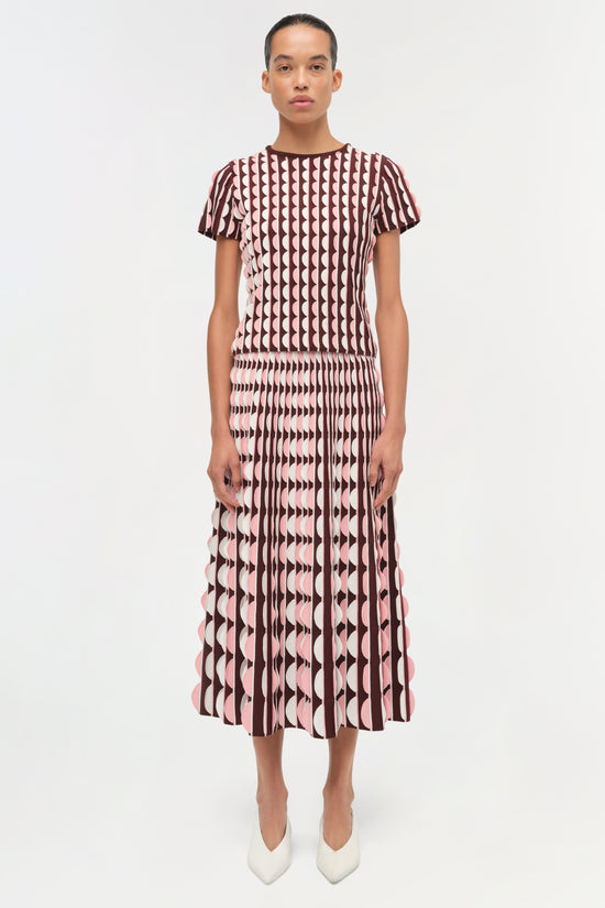 Micah Scalloped Knit Midi Skirt