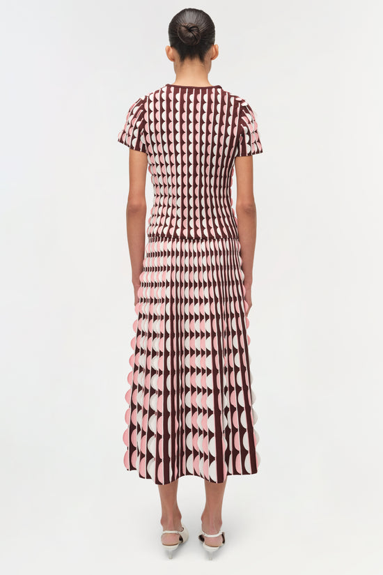 Micah Scalloped Knit Midi Skirt