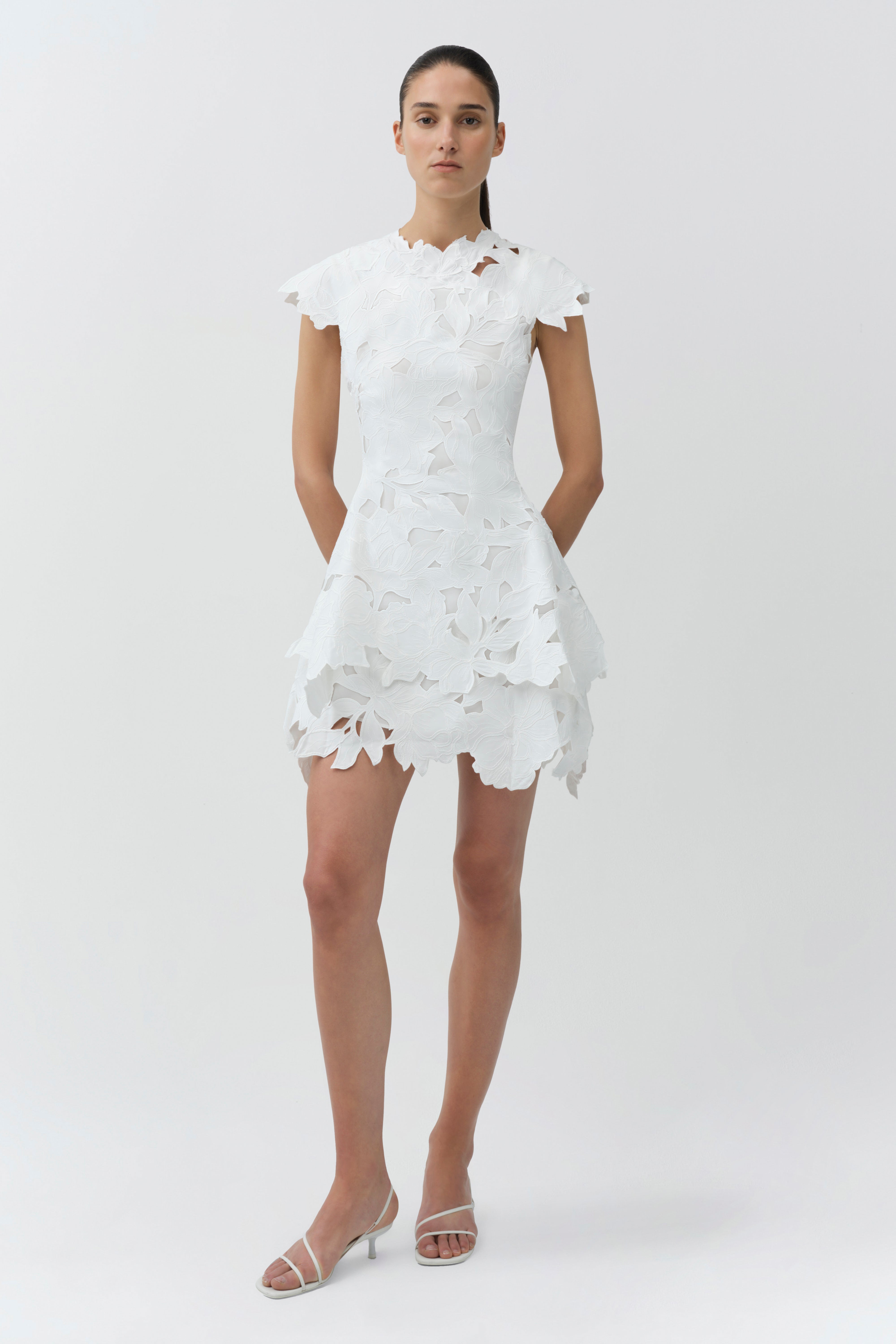 Simkhai Women's Holloway Embroidered Mini Dress in White, Lace, Size 2 Simkhai Women's Holloway Embroidered Mini Dress in White, Lace, Size 2