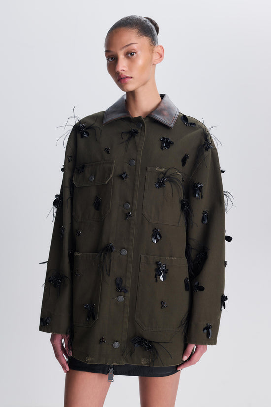 Larz Embellished Denim Jacket