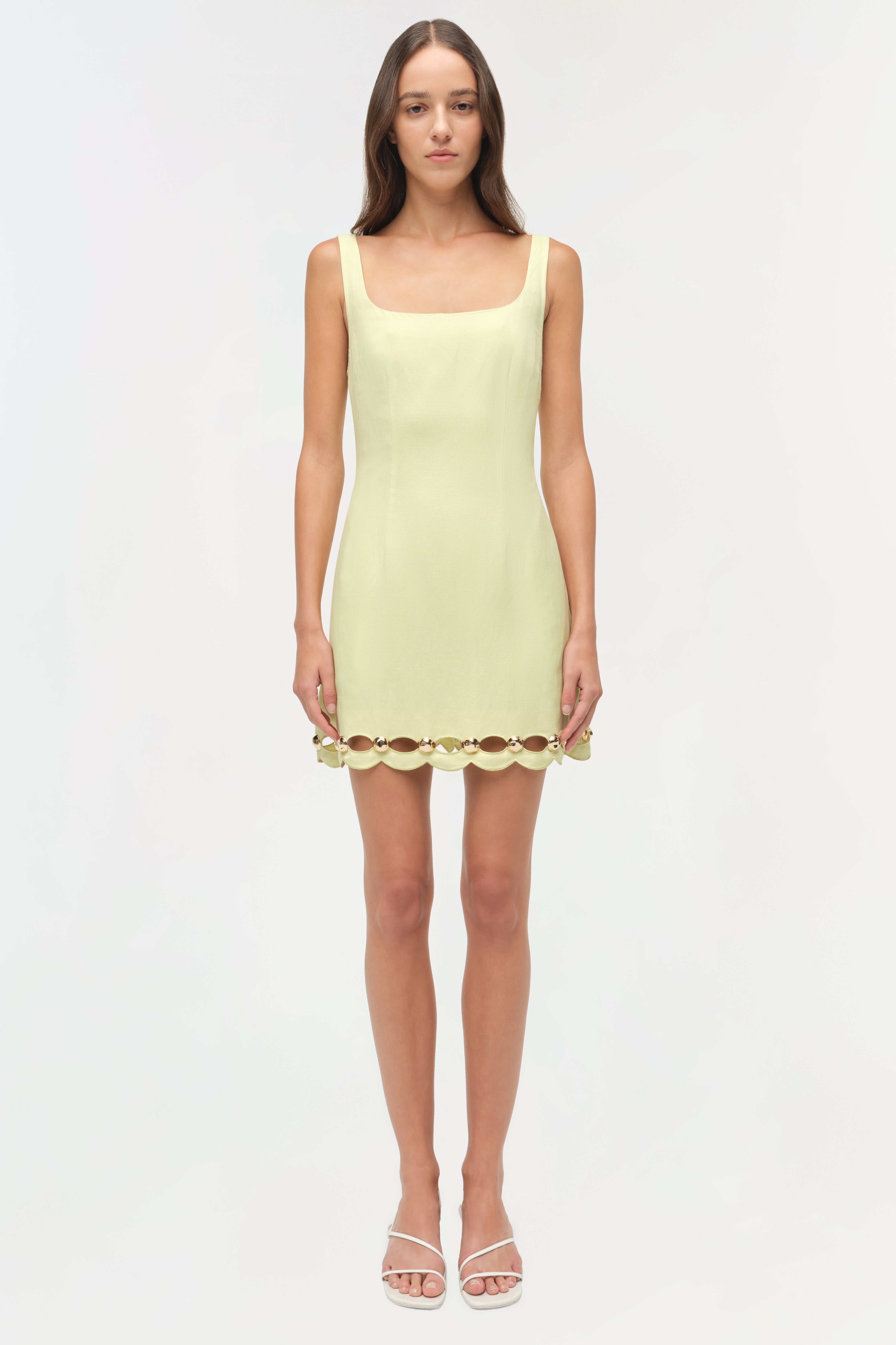 Lindley Studded Linen Midi Dress – SIMKHAI Lindley Studded Linen Midi Dress – SIMKHAI