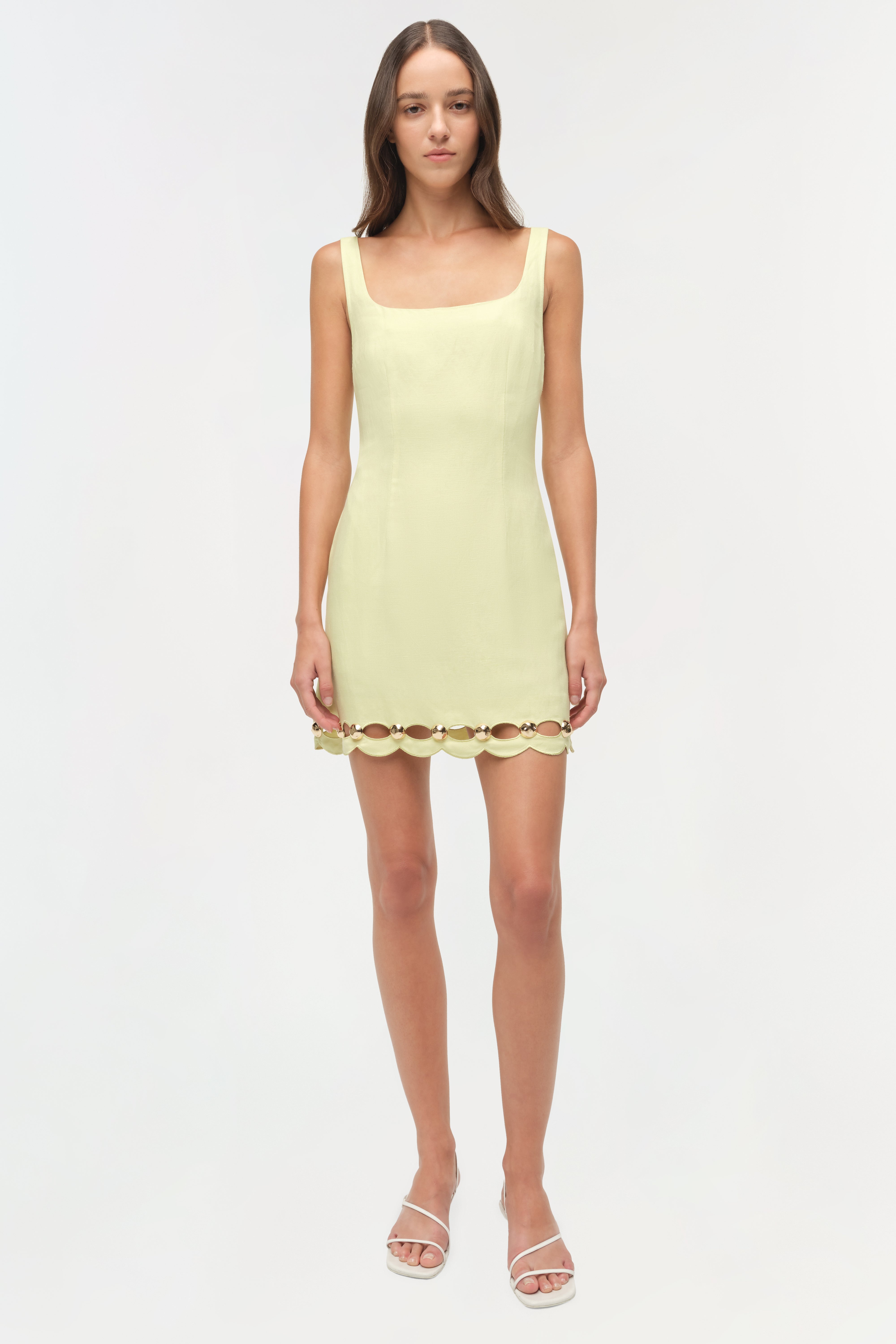 Lindley Studded Linen Midi Dress SIMKHAI Lindley Studded Linen Midi Dress SIMKHAI