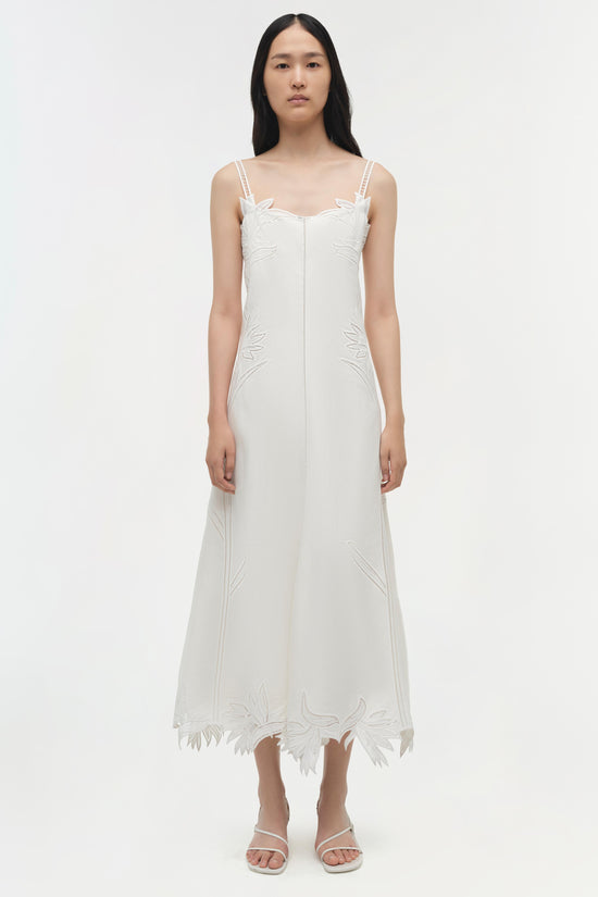 Ellery Embroidered Bustier Midi Dress