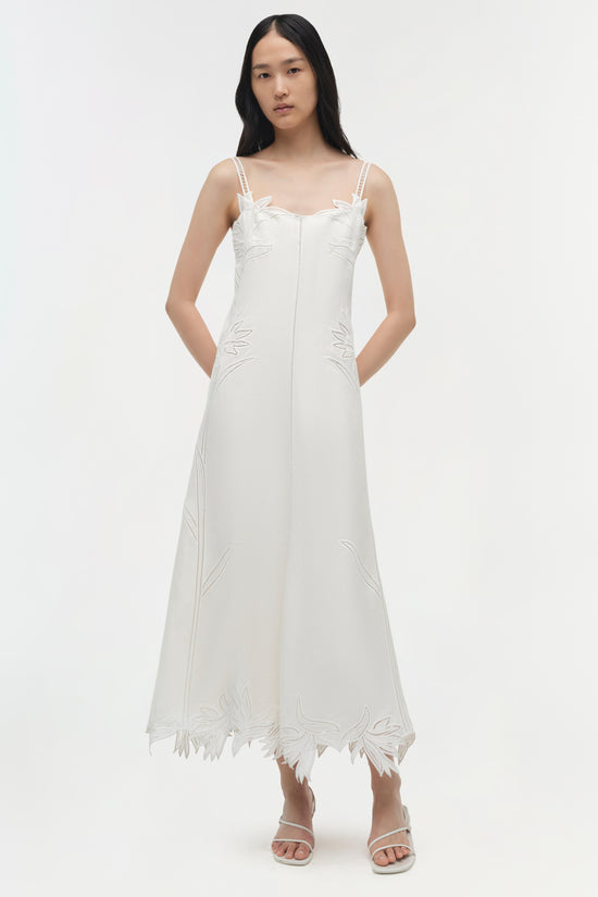 Ellery Embroidered Bustier Midi Dress
