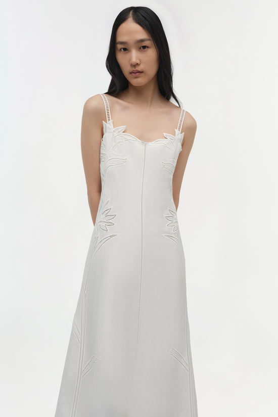 Ellery Embroidered Bustier Midi Dress