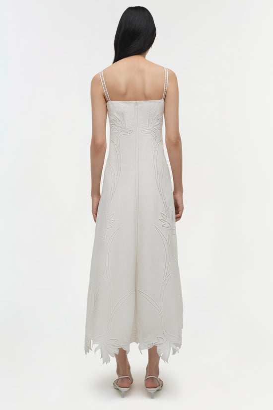 Ellery Embroidered Bustier Midi Dress