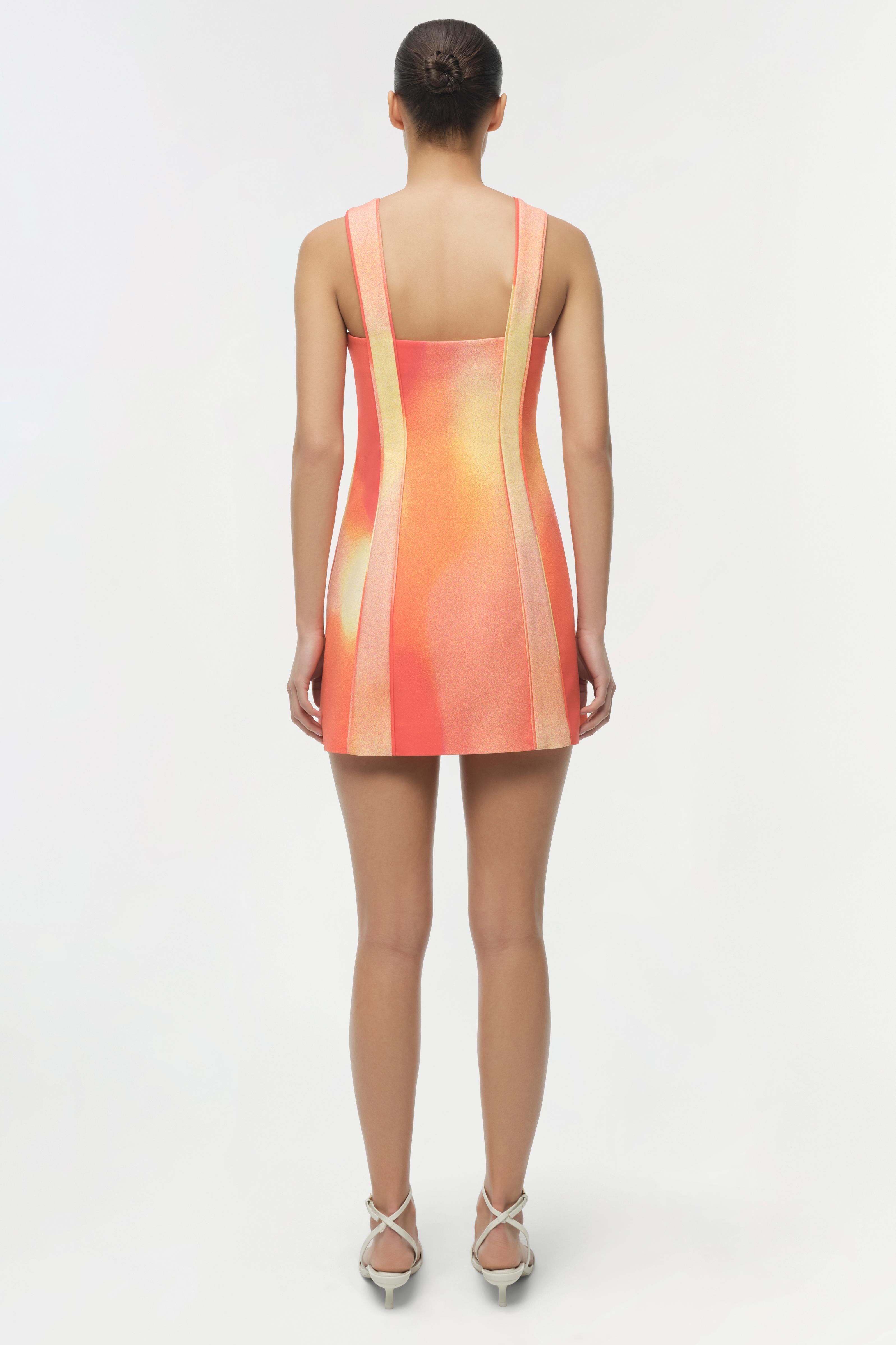 orange simkhai dress SIMKHAI Arella Mini Dress in Orange in Tangerine