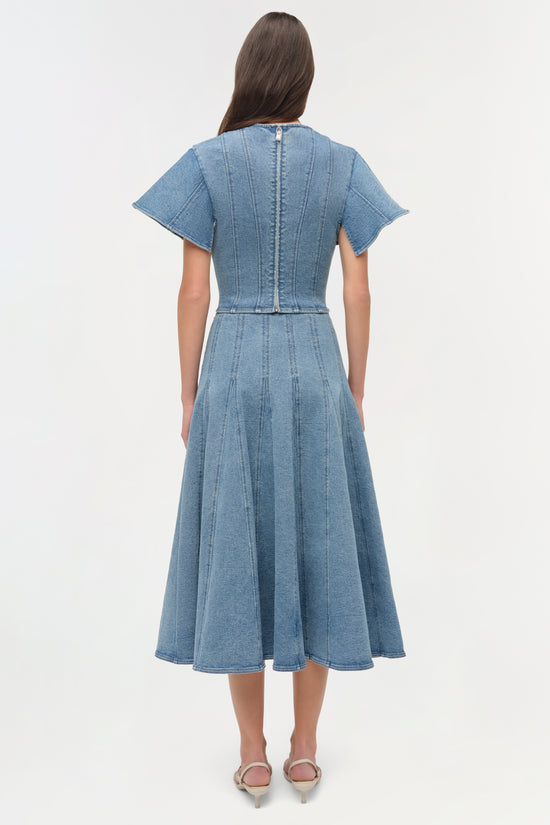 Taylan Structured Denim Midi Skirt