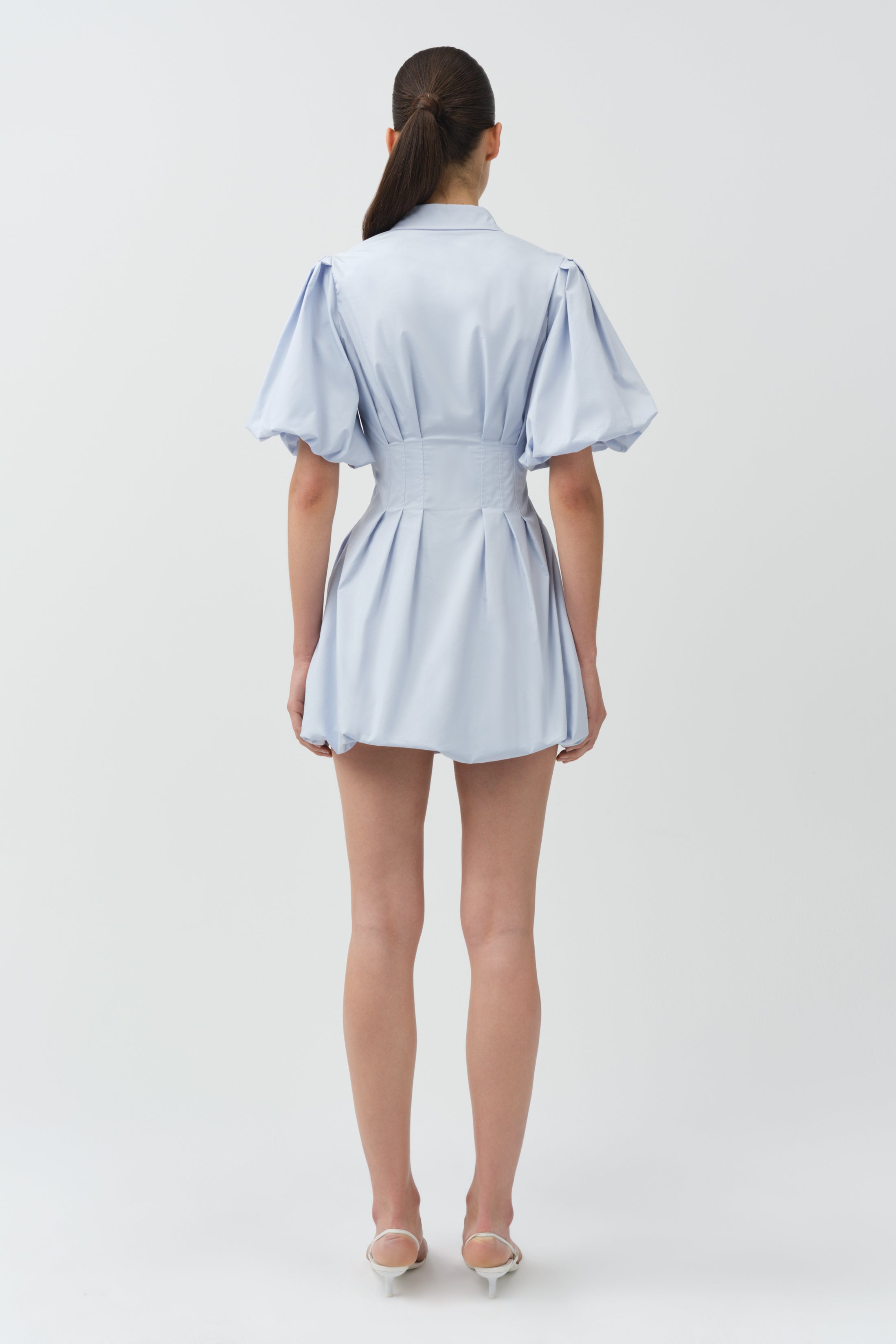 Cleo Balloon Pintuck Mini Dress - Blue | SIMKHAI Cleo Balloon Pintuck Mini Dress - Blue | SIMKHAI