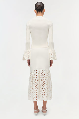 Eveletta Embroidered Knit Midi Skirt