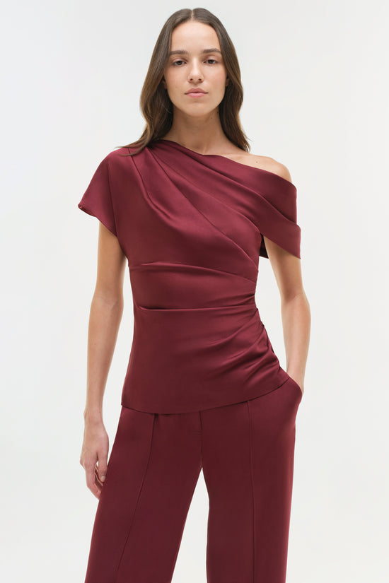 Phoebe Draped Satin Top