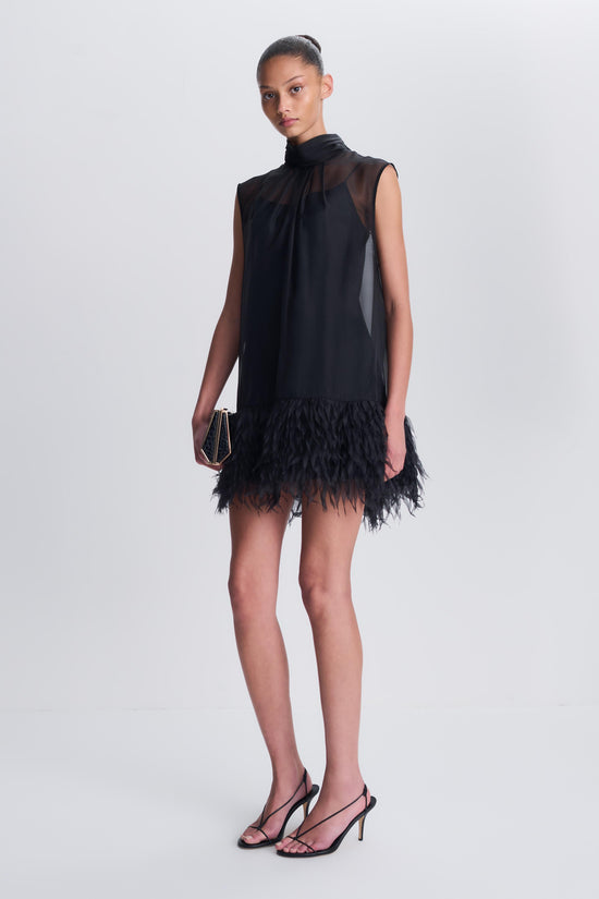 Shirya Featherlike Organza Mini Dress