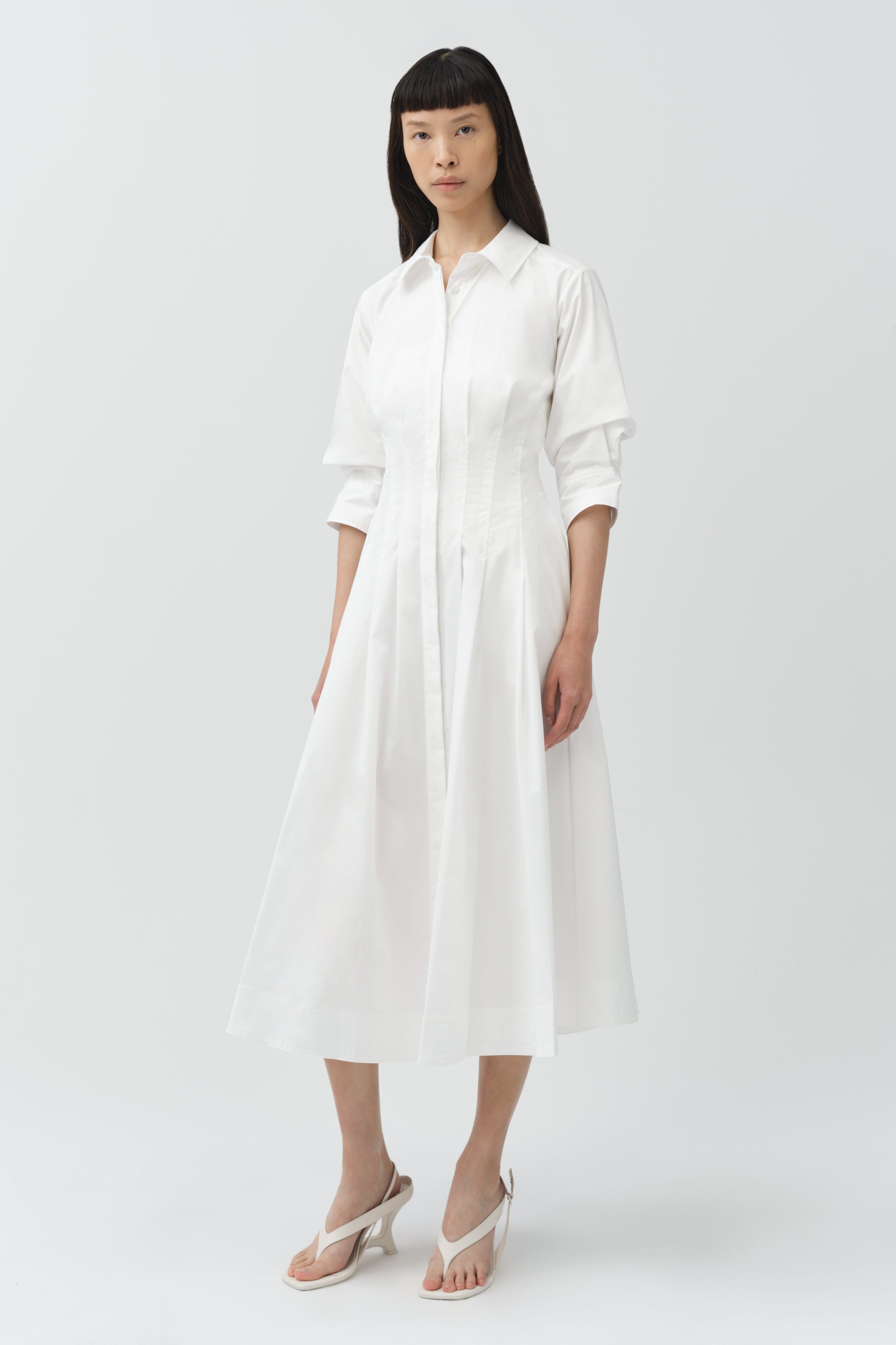 Signature Jazz Midi Shirt Dress - White | SIMKHAI Signature Jazz Midi Shirt Dress - White | SIMKHAI