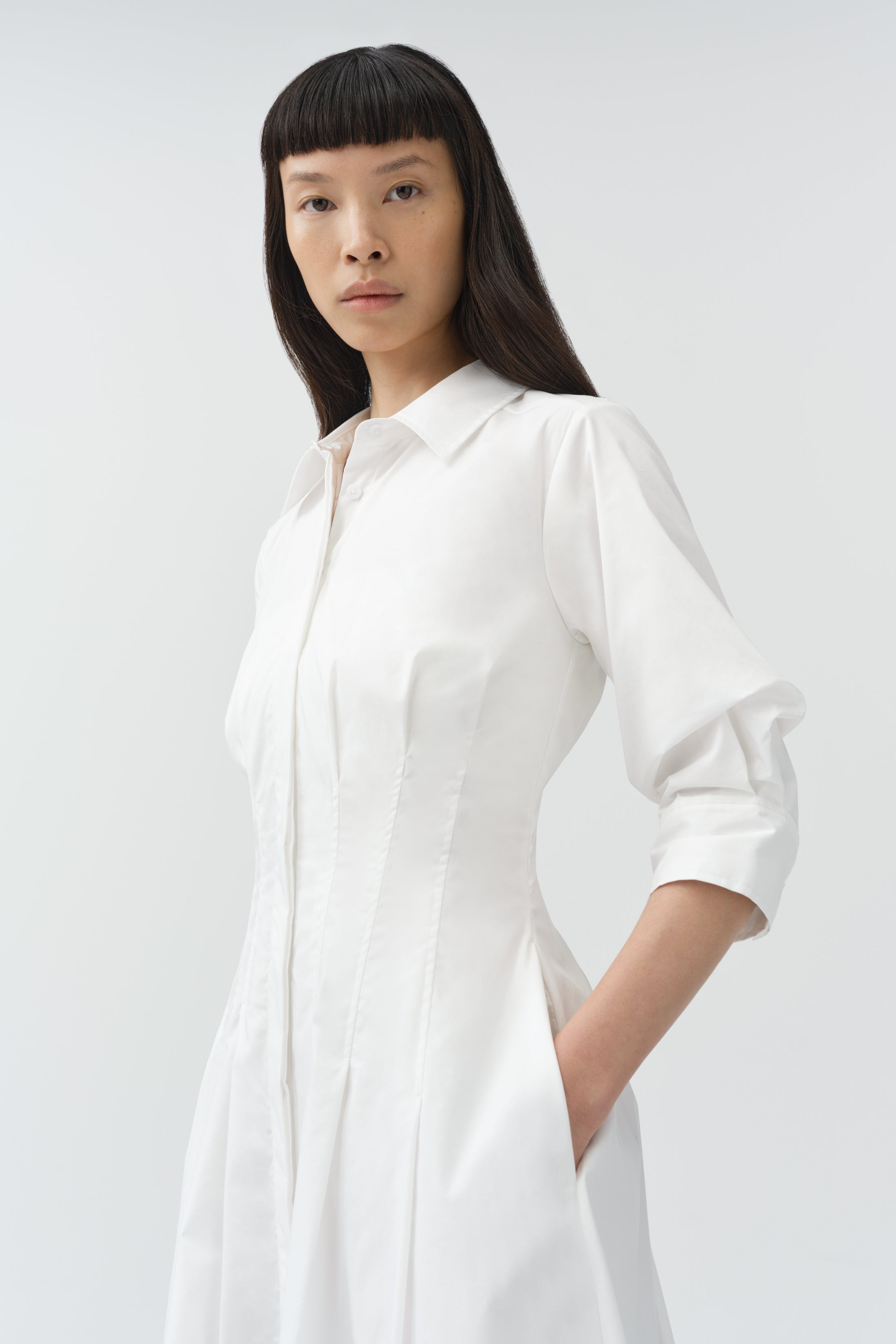 Signature Jazz Midi Shirt Dress - White | SIMKHAI Signature Jazz Midi Shirt Dress - White | SIMKHAI