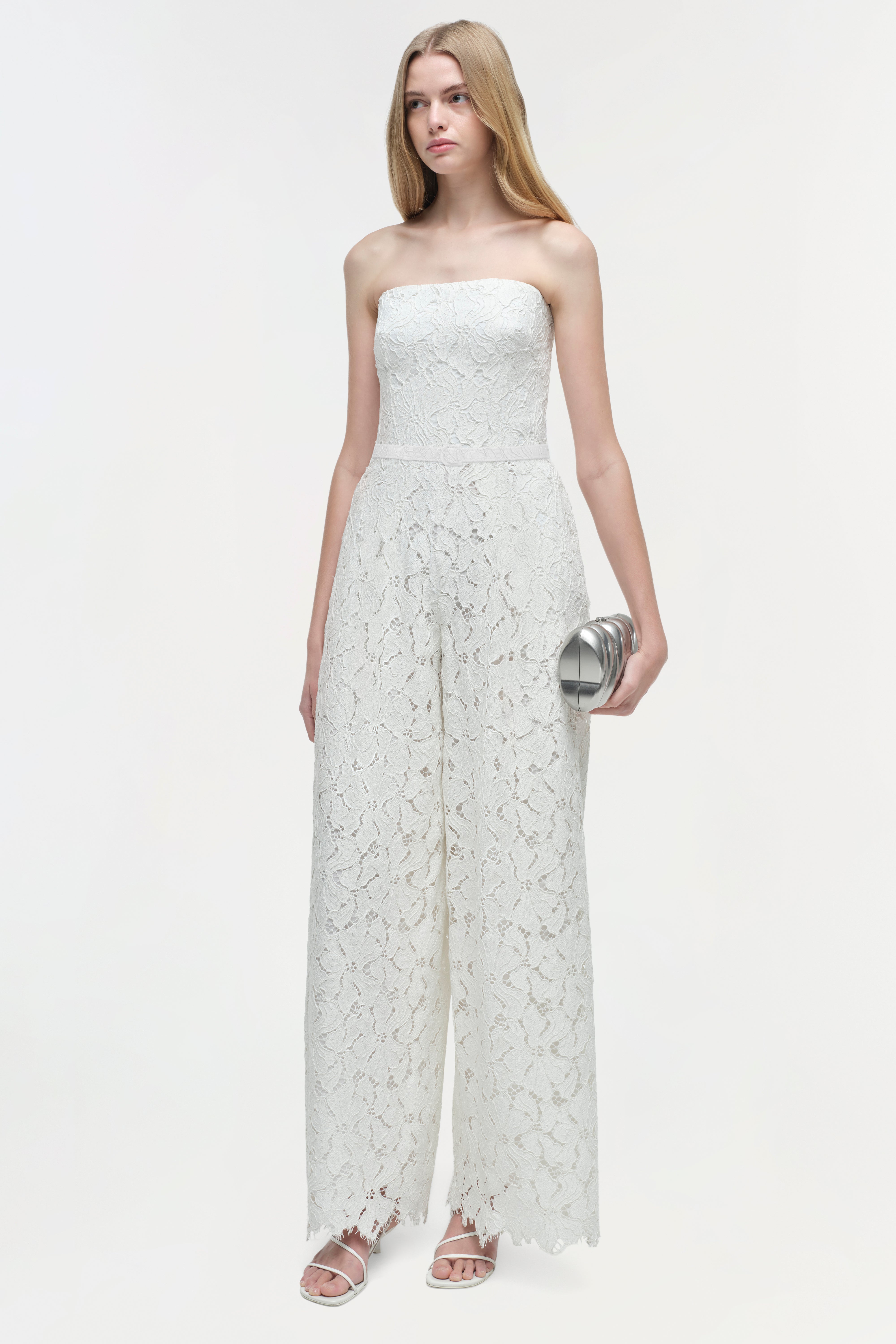 Rebecca Lace Strapless Jumpsuit SIMKHAI Rebecca Lace Strapless Jumpsuit SIMKHAI