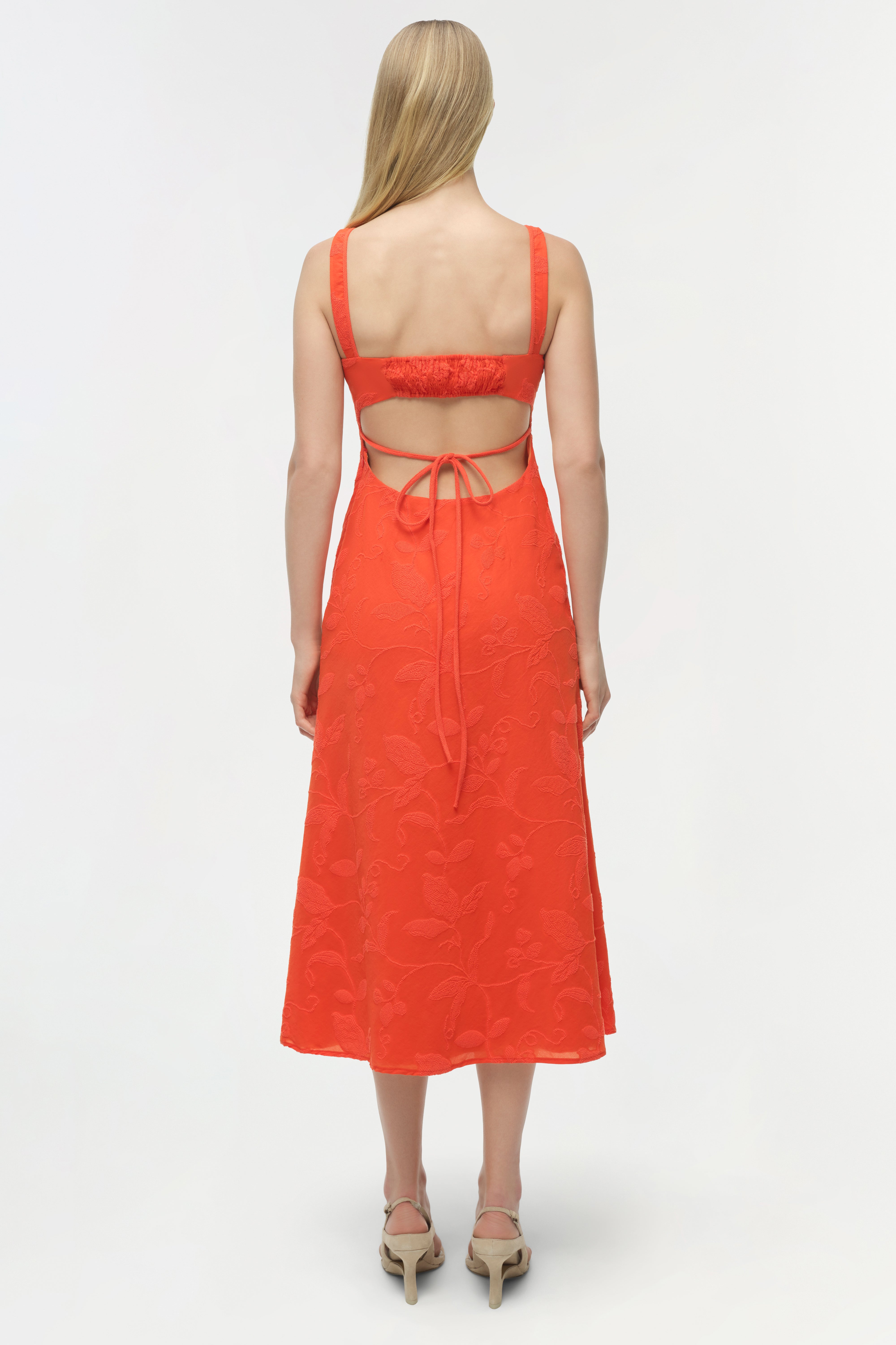 liza compact rib scoop neck midi dress by jonathan simkhai SIMKHAI Liza Scoop Neck Midi Dress in Garnet
