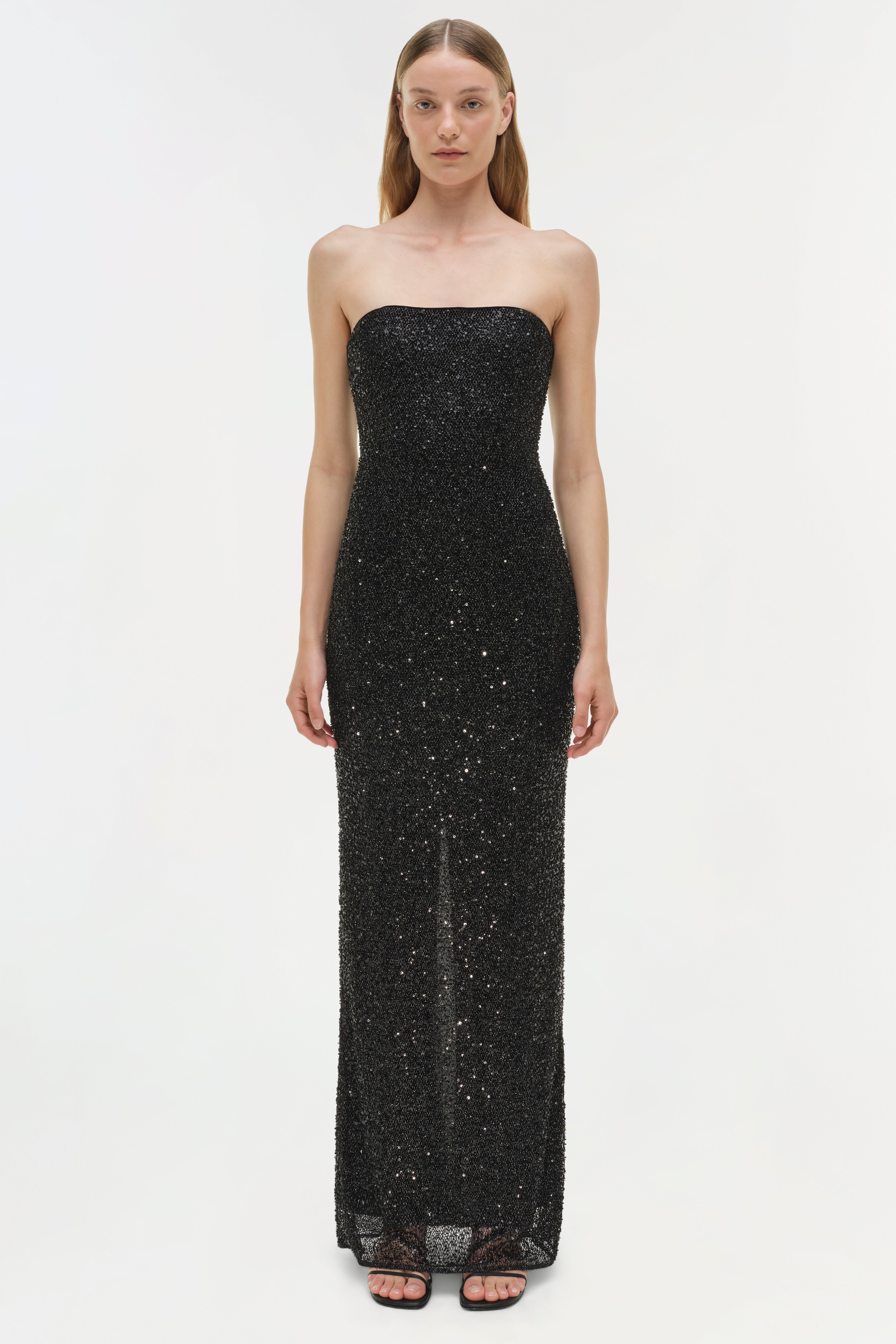 simkhai sequin dress SIMKHAI Women's Isla Halter Neck Sequin Mini Dress - Black