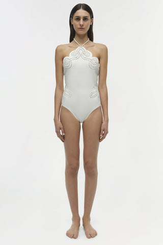 Nicolette Halter Embroidered Swimsuit