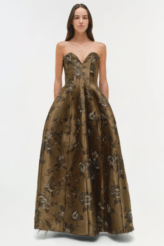 Elaria Jacquard Bustier Gown