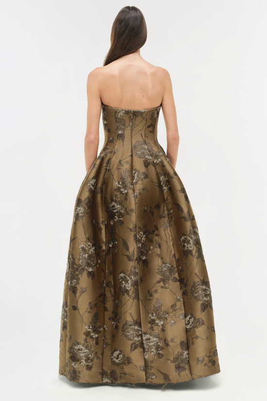 Elaria Jacquard Bustier Gown