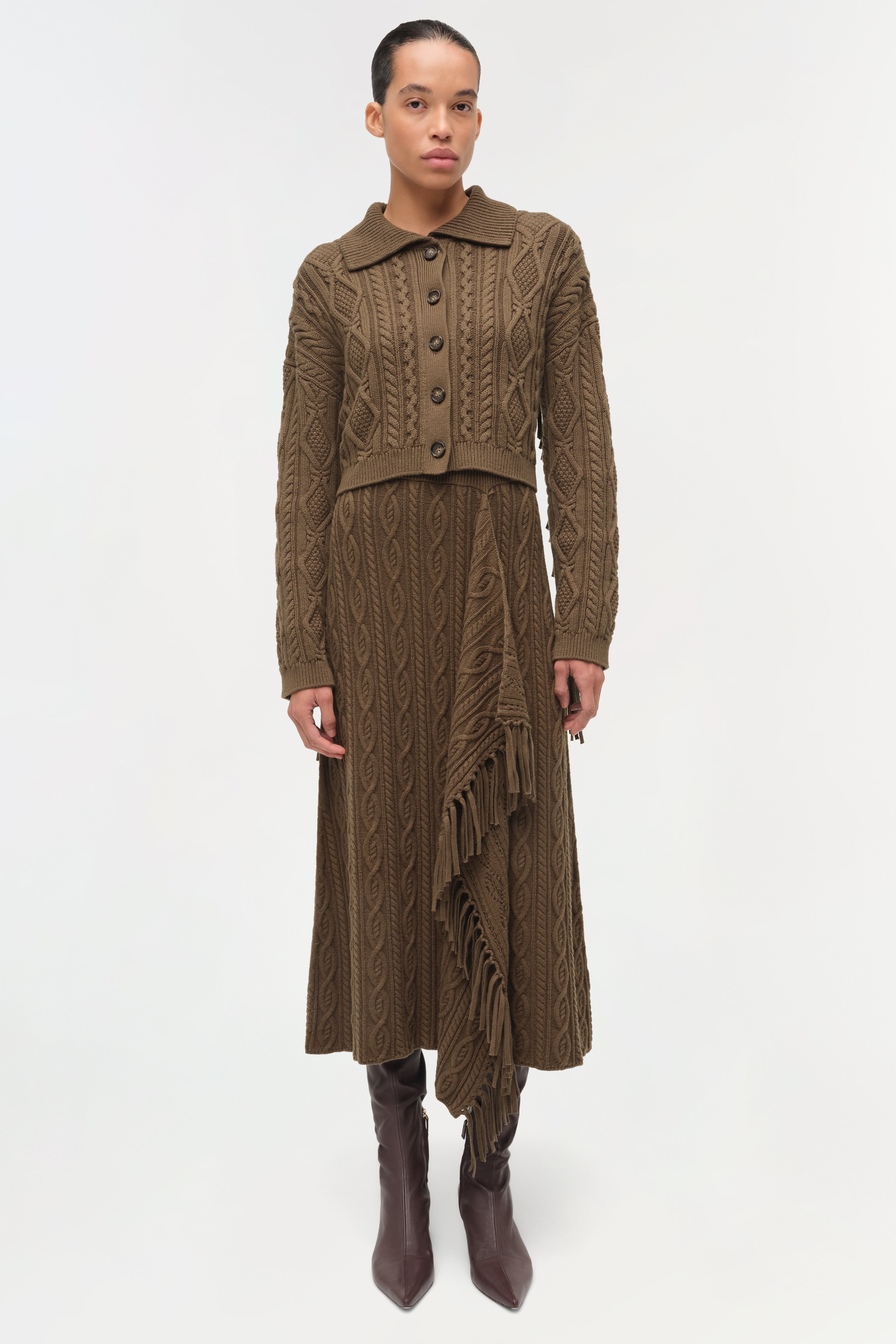 Virginia Wool Fringe Cardigan SIMKHAI Virginia Wool Fringe Cardigan SIMKHAI