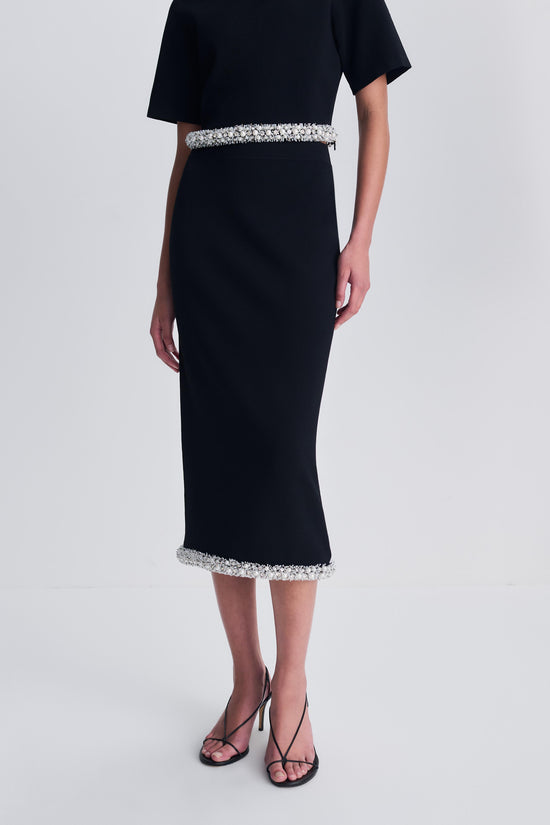 Idina Embellished Knit Midi Skirt