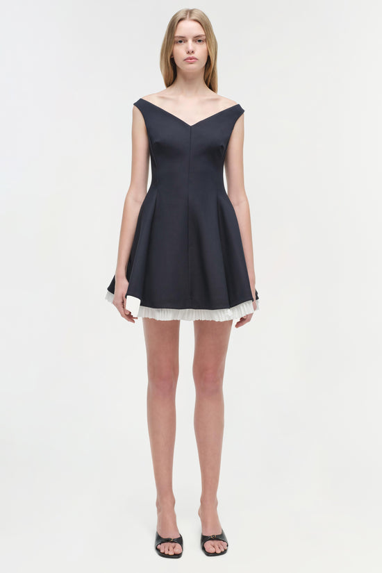 Dorothie Pleated Combo Mini Dress