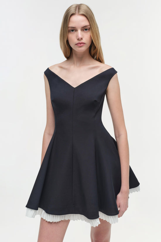 Dorothie Pleated Combo Mini Dress