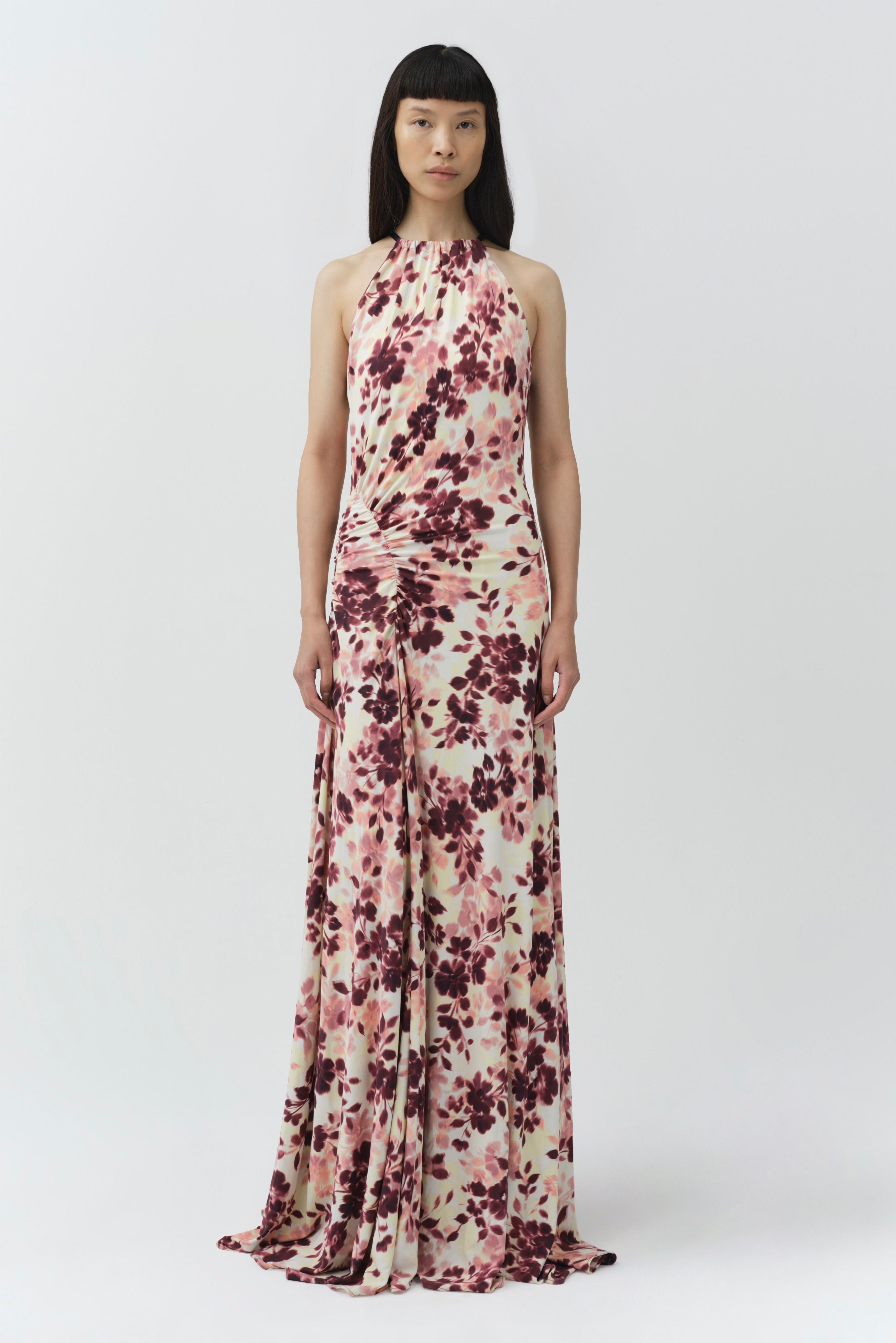 SIMKHAI Women's Cerin Floral Halter Maxi Dress - Fig Multi