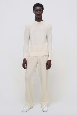 Ivory Carlton Long Sleeve Crewneck Sweater - SIMKHAI