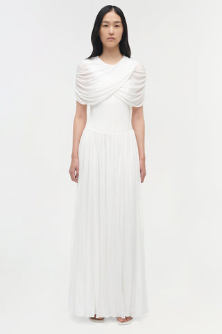 Nancie Draped Jersey Cape Midi Dress