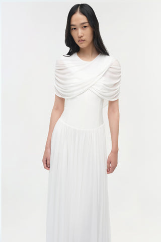 Nancie Draped Jersey Cape Midi Dress