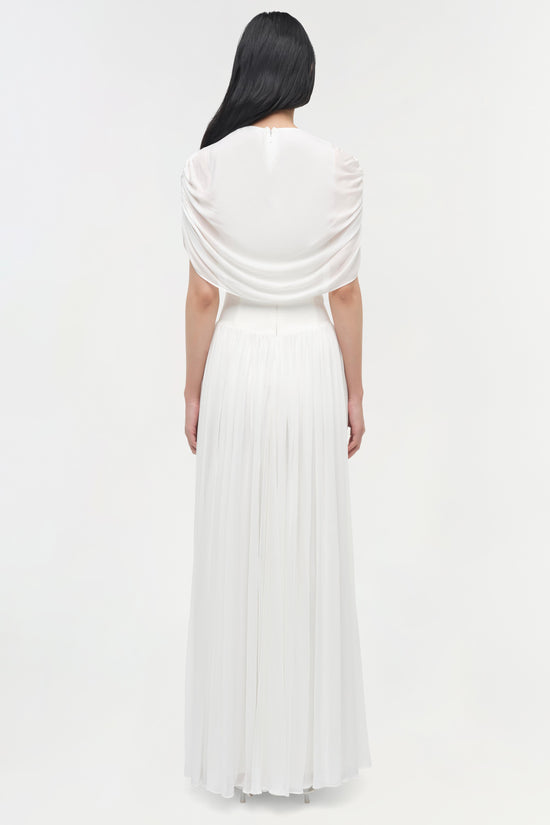 Nancie Draped Jersey Cape Maxi Dress
