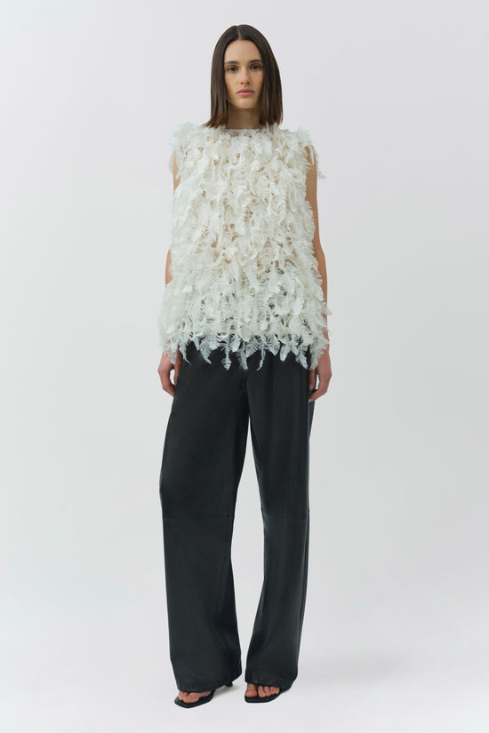 Fei Feathery Satin Top