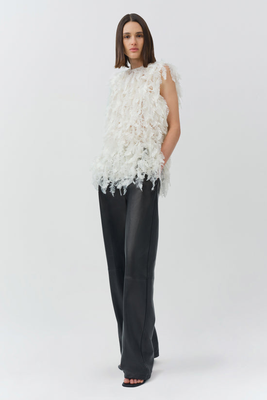 Fei Feathery Satin Top
