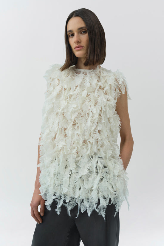 Fei Feathery Satin Top