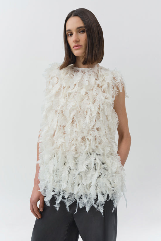 Fei Feathery Satin Top