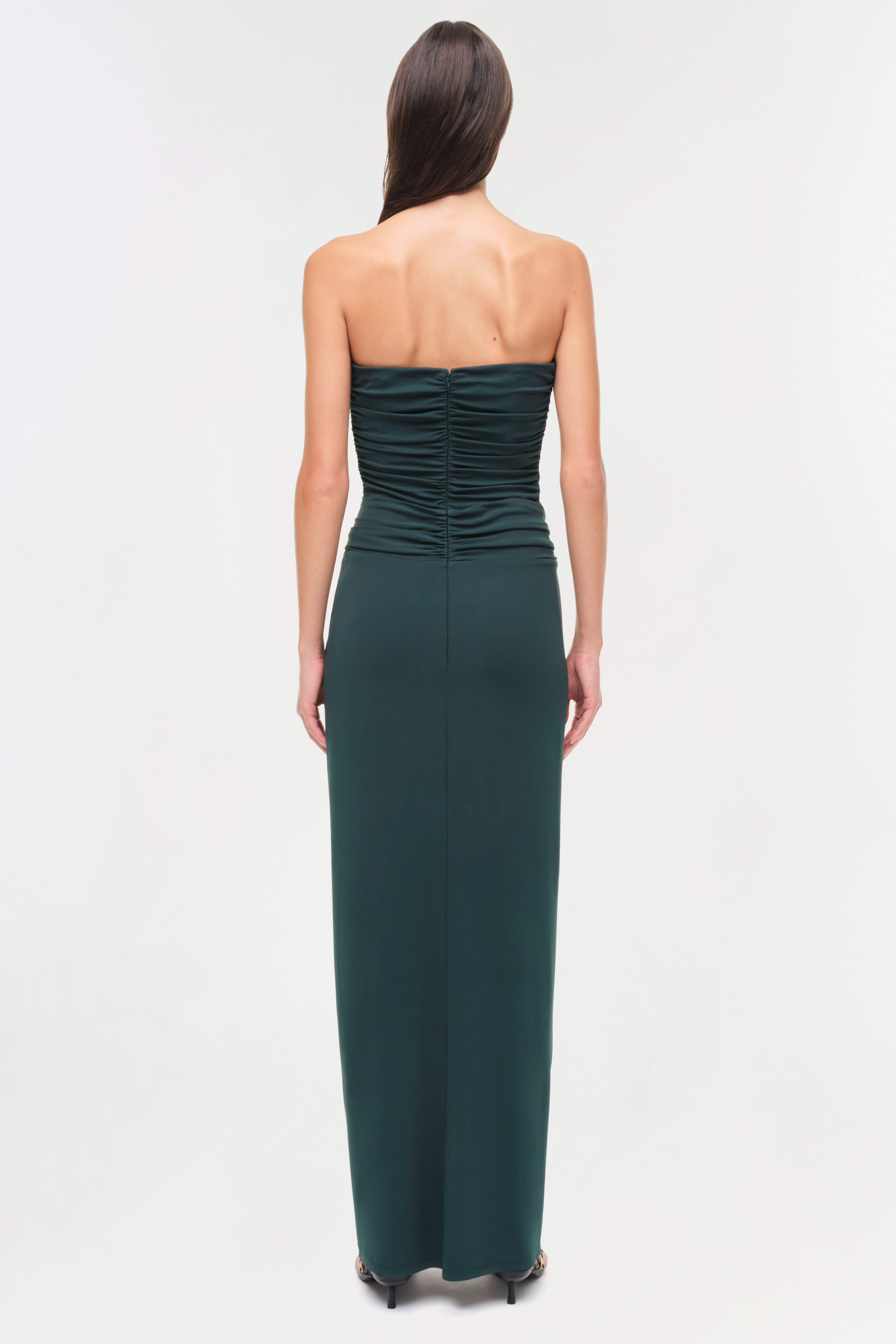 SIMKHAI Women's Emma Strapless Jersey Gown in Emerald, Size 4 SIMKHAI Women's Emma Strapless Jersey Gown in Emerald, Size 4