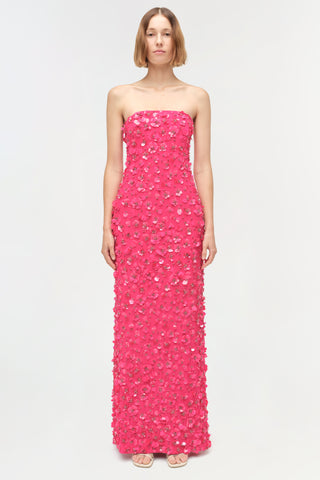 Serafina Strapless Embellished Gown