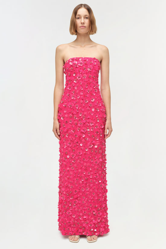 Serafina Strapless Embellished Gown