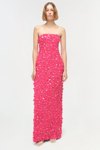 Serafina Strapless Embellished Gown