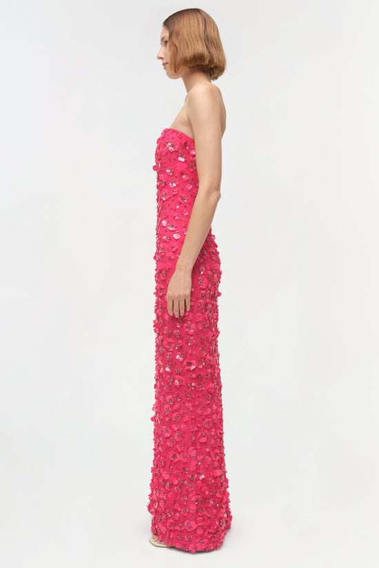 Serafina Strapless Embellished Gown