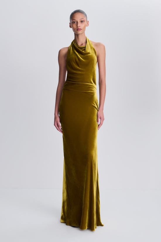 Reannon Draped Velvet Draped Gown