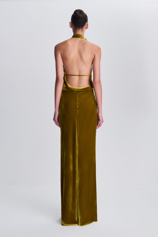 Reannon Draped Velvet Draped Gown