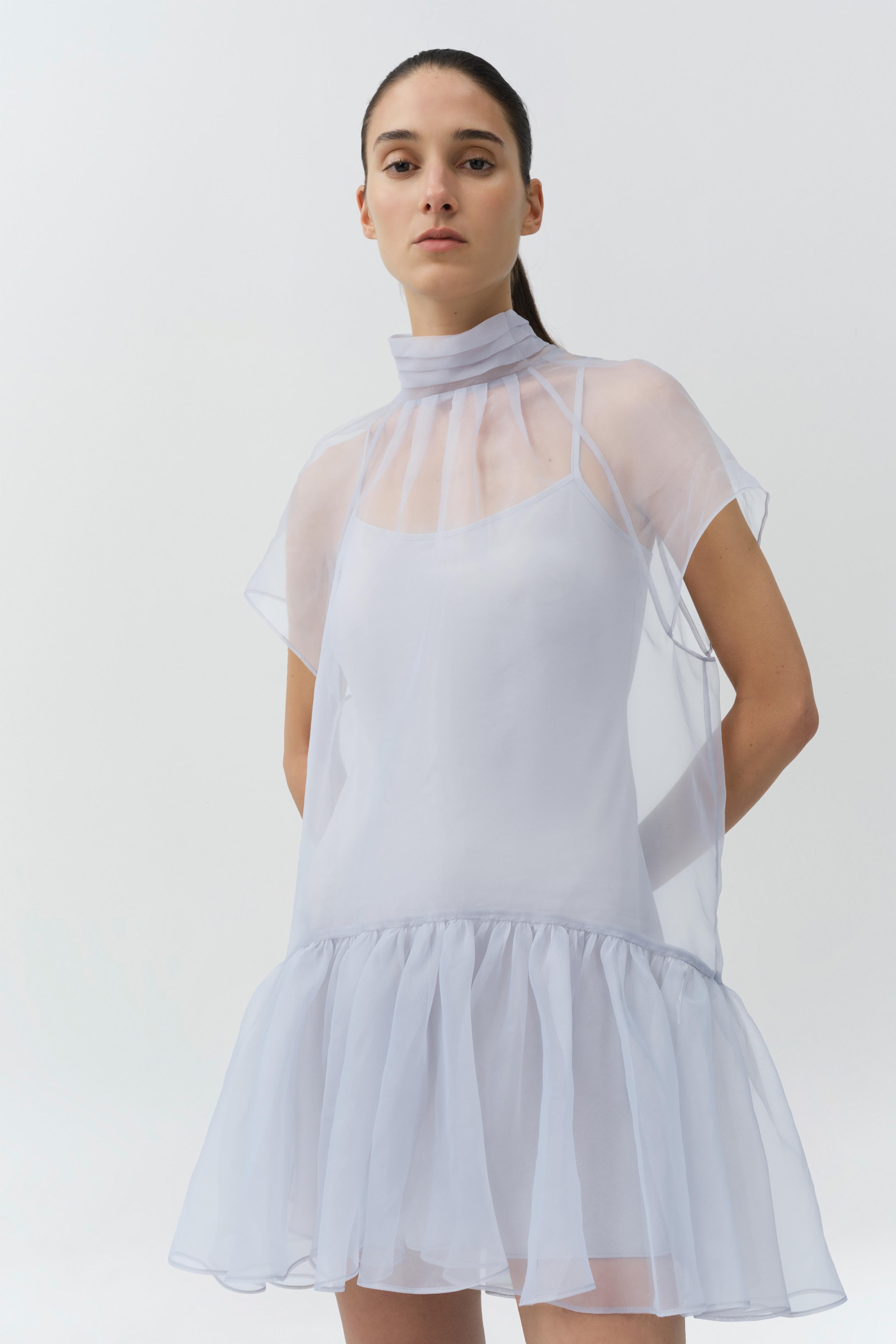 organza mini dress CH0255 FLARED ORGANZA MINI DRESS N by Nancy